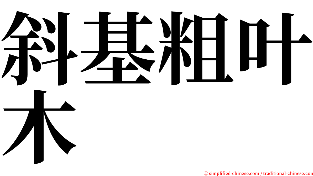 斜基粗叶木 serif font