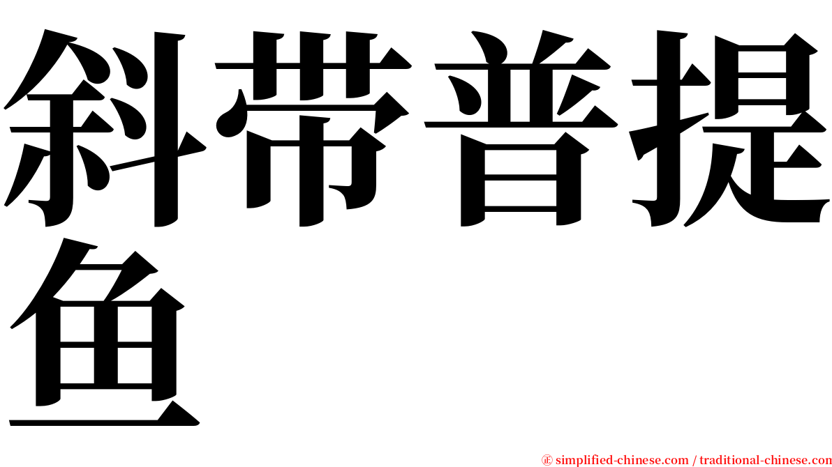 斜带普提鱼 serif font