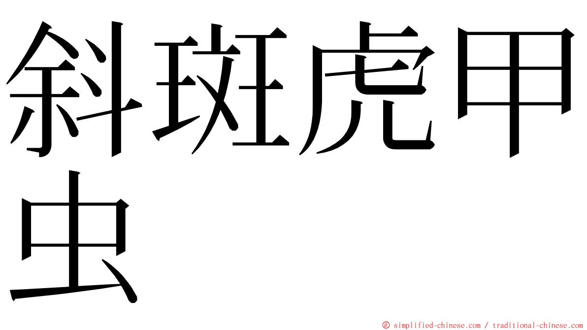 斜斑虎甲虫 ming font