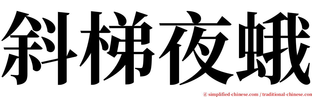 斜梯夜蛾 serif font