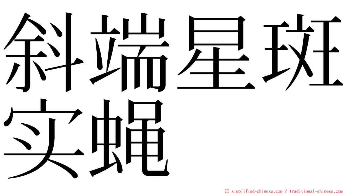 斜端星斑实蝇 ming font