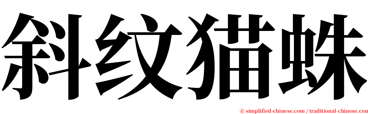 斜纹猫蛛 serif font