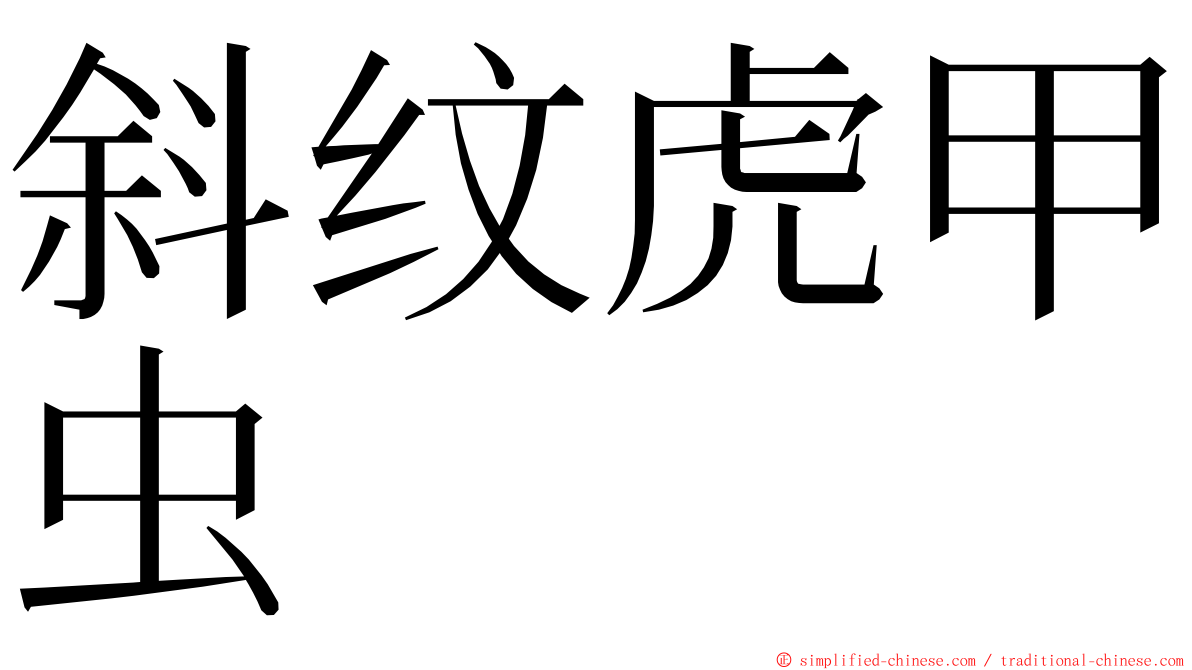 斜纹虎甲虫 ming font