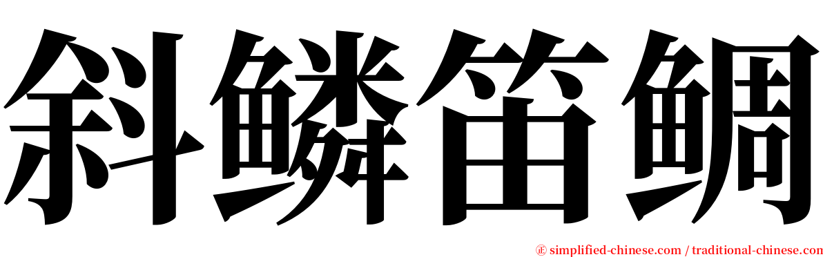 斜鳞笛鲷 serif font