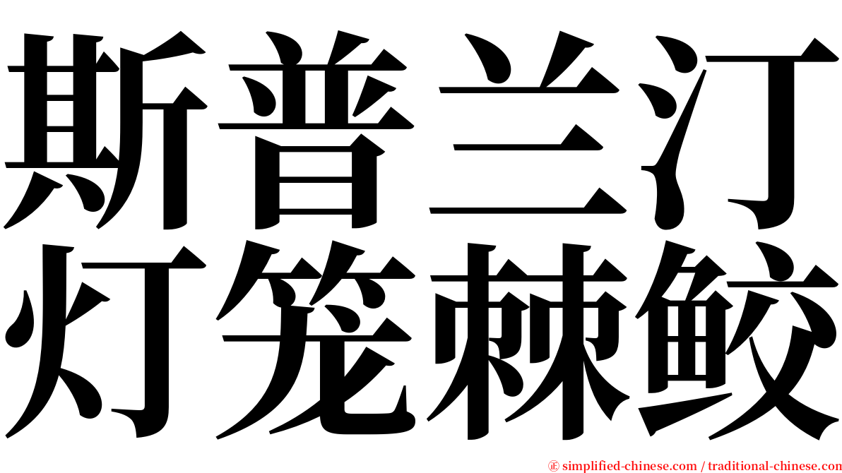 斯普兰汀灯笼棘鲛 serif font