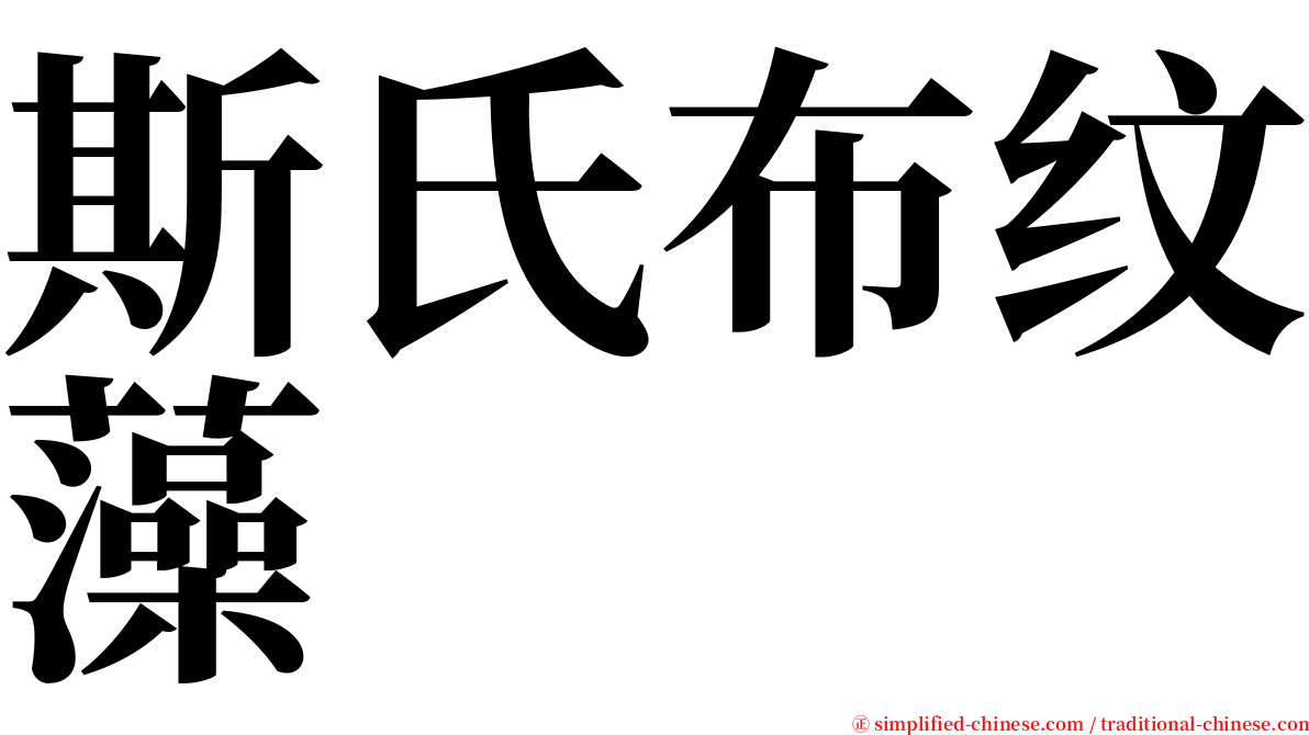 斯氏布纹藻 serif font