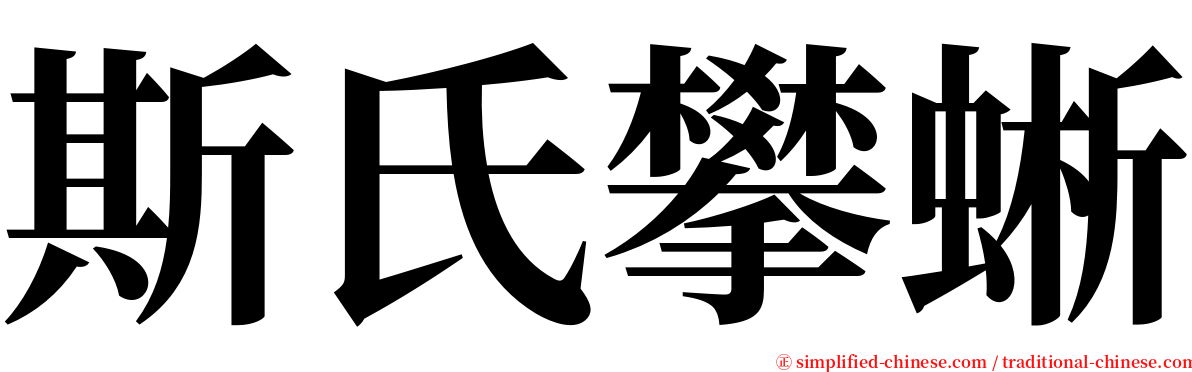 斯氏攀蜥 serif font