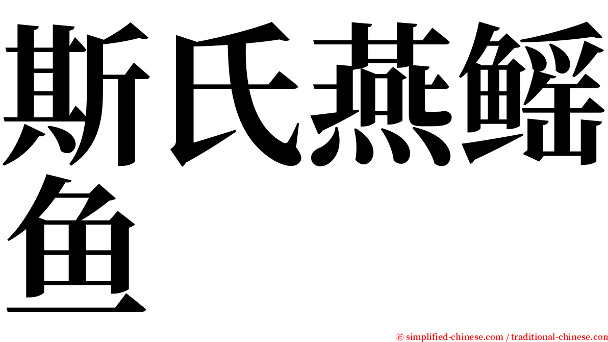 斯氏燕鳐鱼 serif font