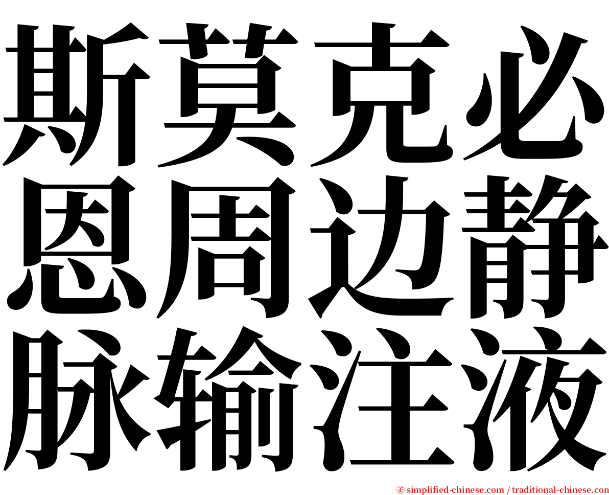 斯莫克必恩周边静脉输注液 serif font