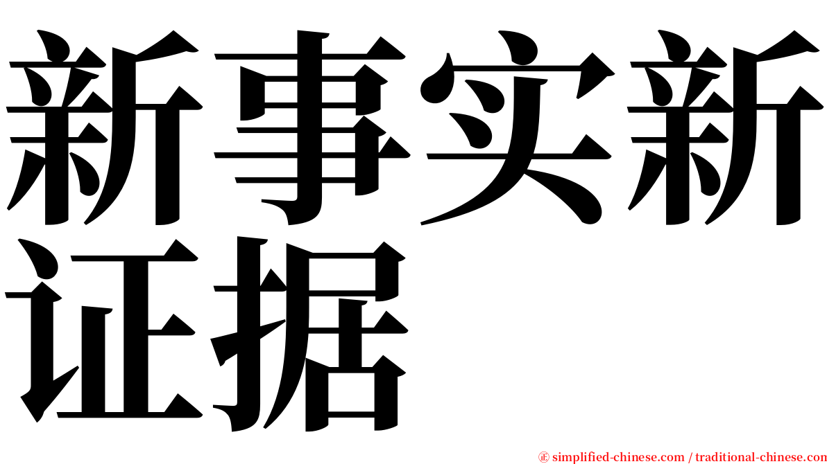 新事实新证据 serif font