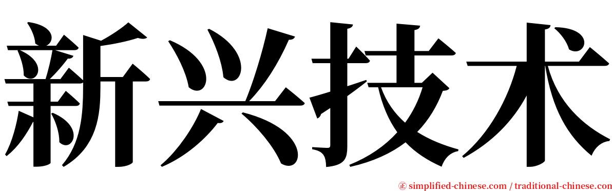 新兴技术 serif font