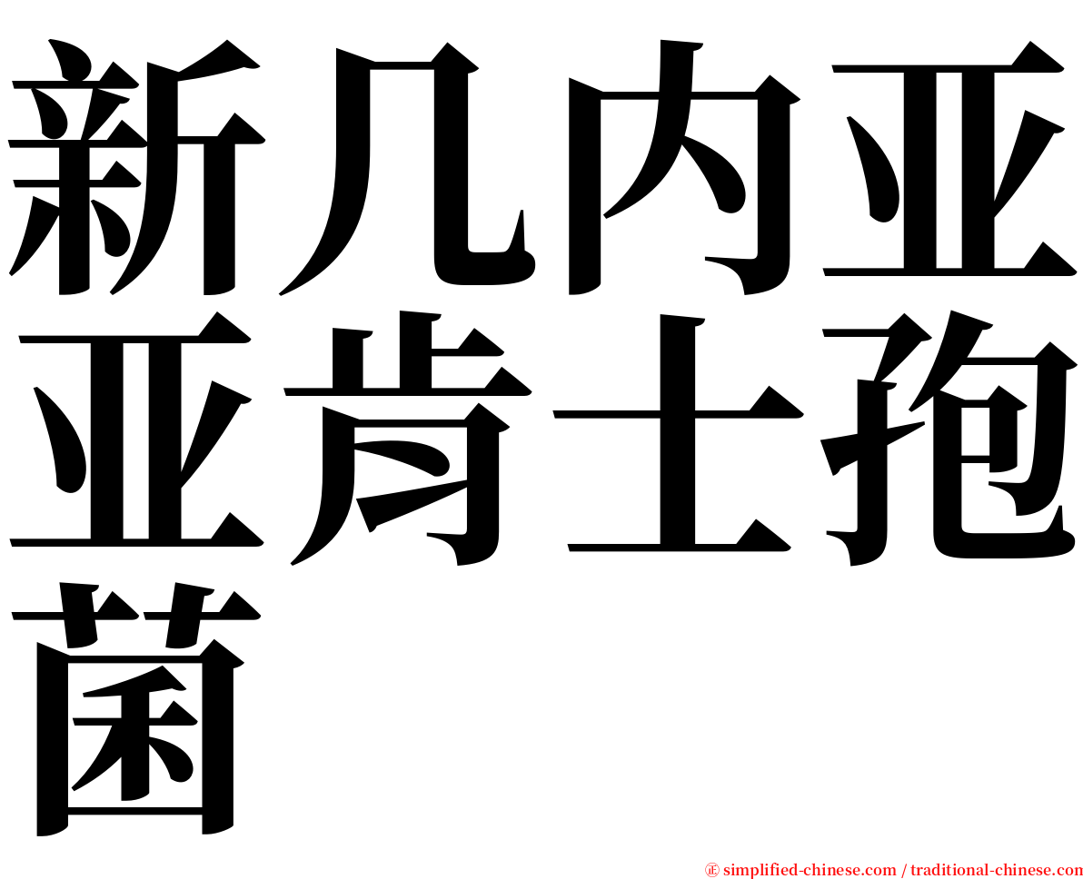 新几内亚亚肯士孢菌 serif font