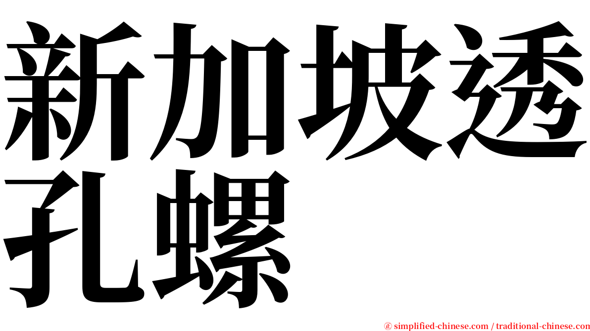 新加坡透孔螺 serif font