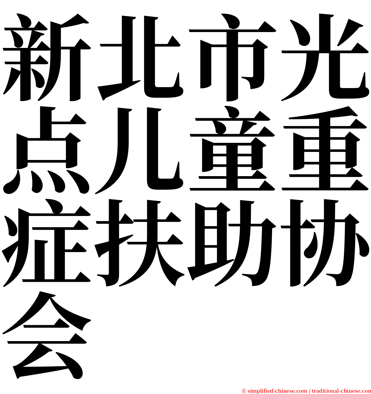 新北市光点儿童重症扶助协会 serif font