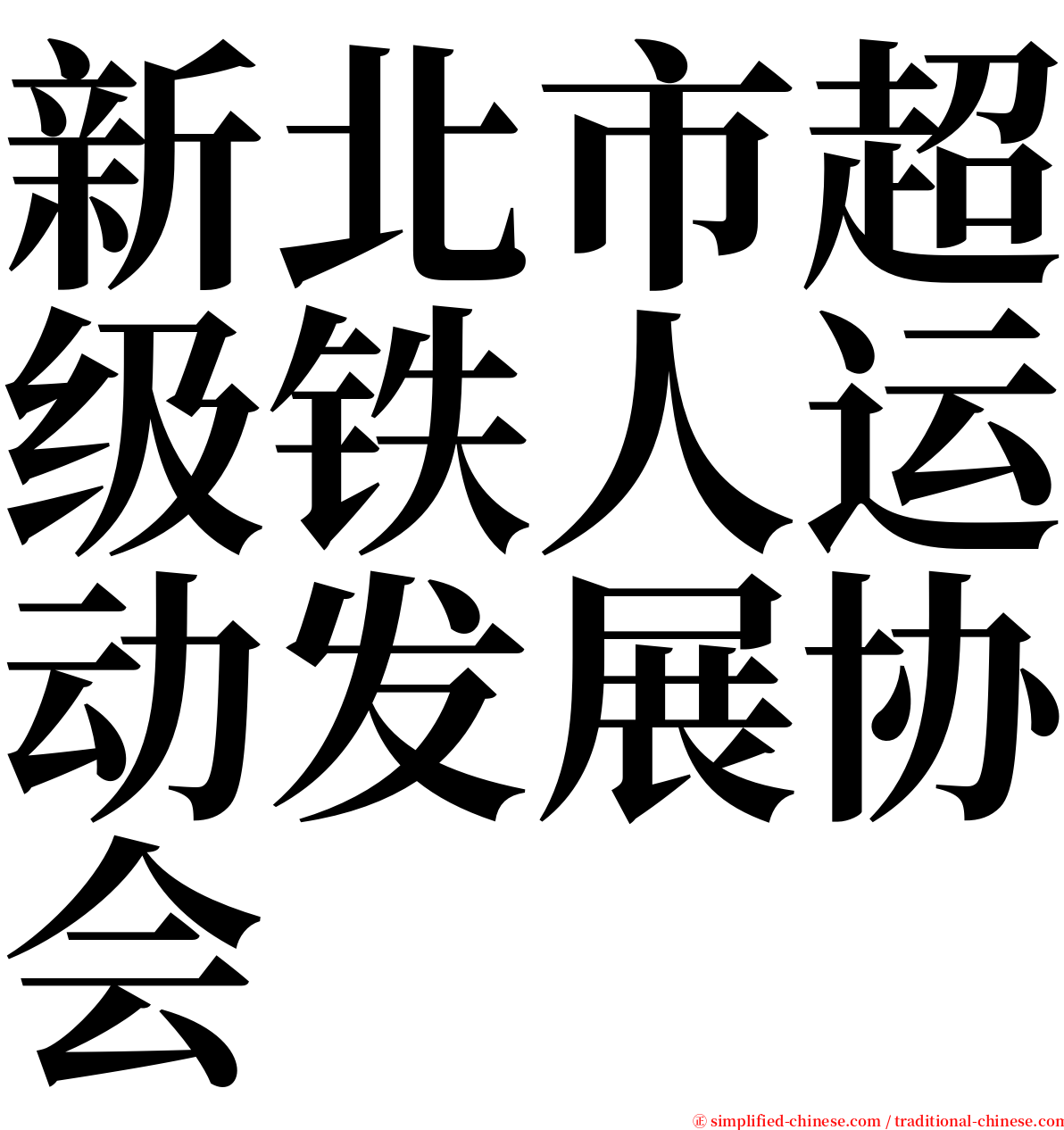 新北市超级铁人运动发展协会 serif font