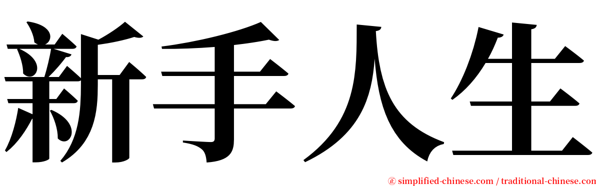 新手人生 serif font