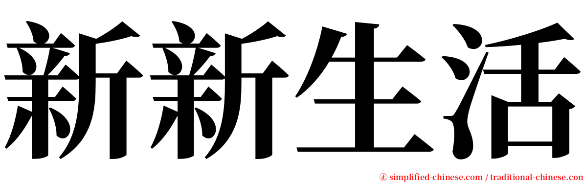 新新生活 serif font