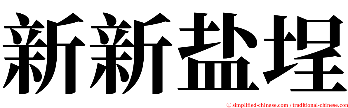 新新盐埕 serif font