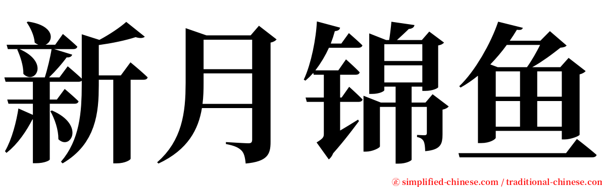 新月锦鱼 serif font