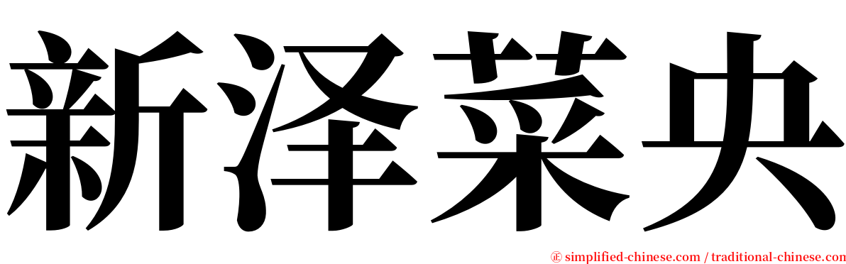 新泽菜央 serif font