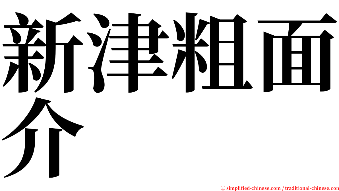 新津粗面介 serif font