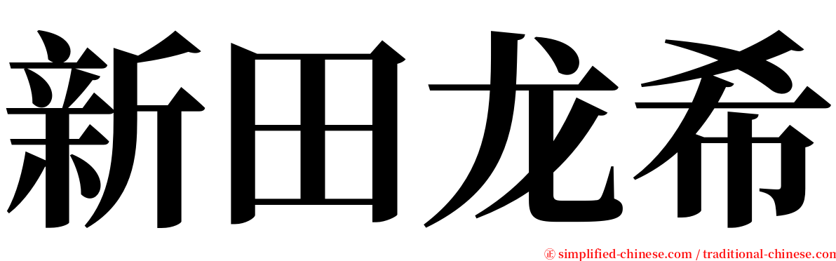 新田龙希 serif font