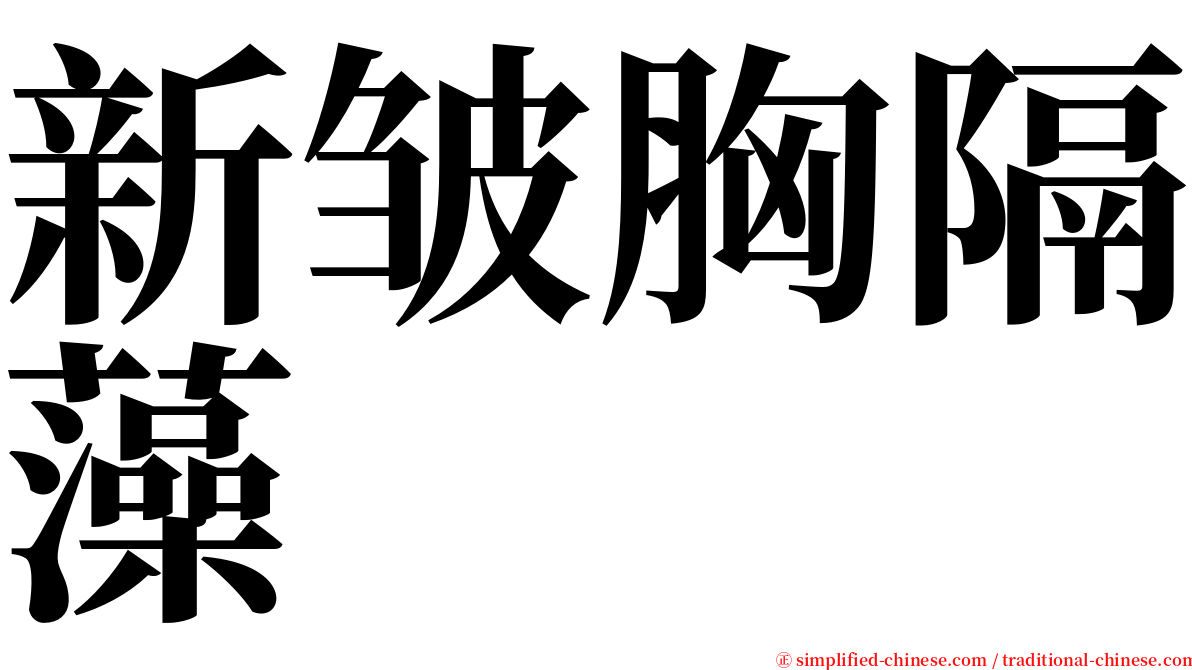 新皱胸隔藻 serif font