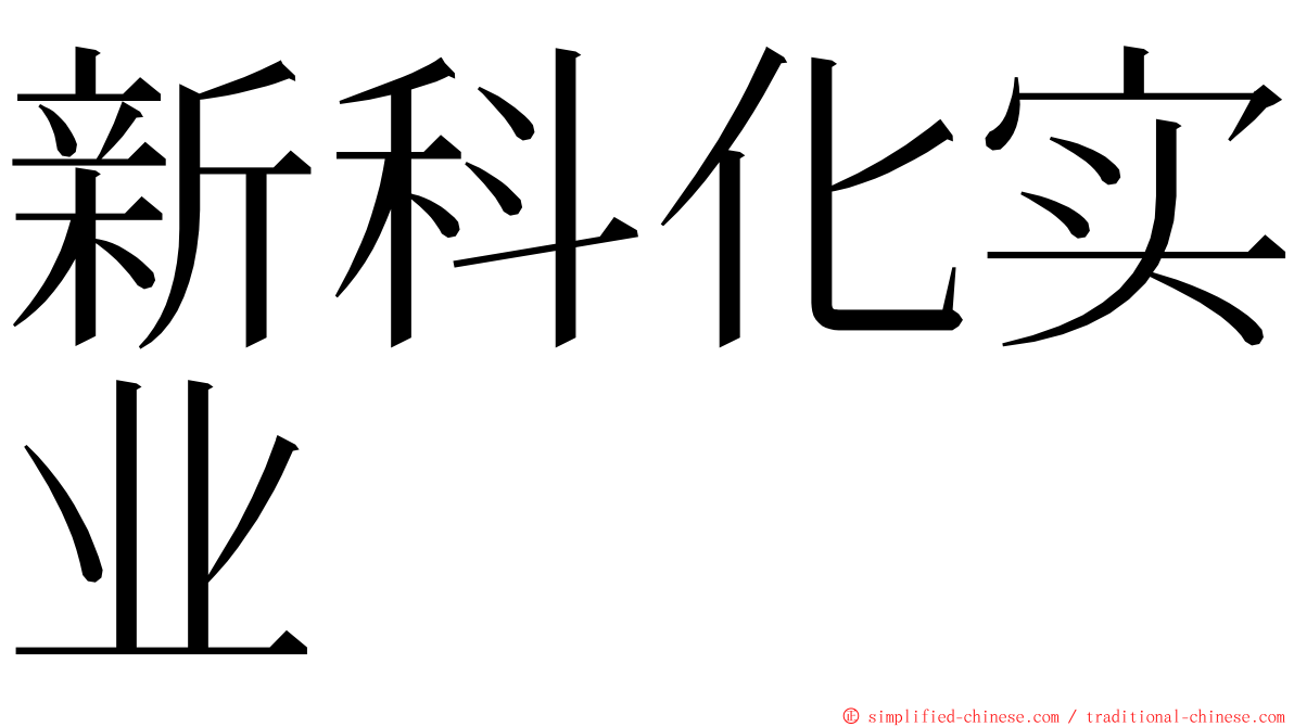 新科化实业 ming font