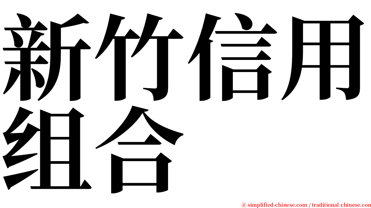 新竹信用组合 serif font