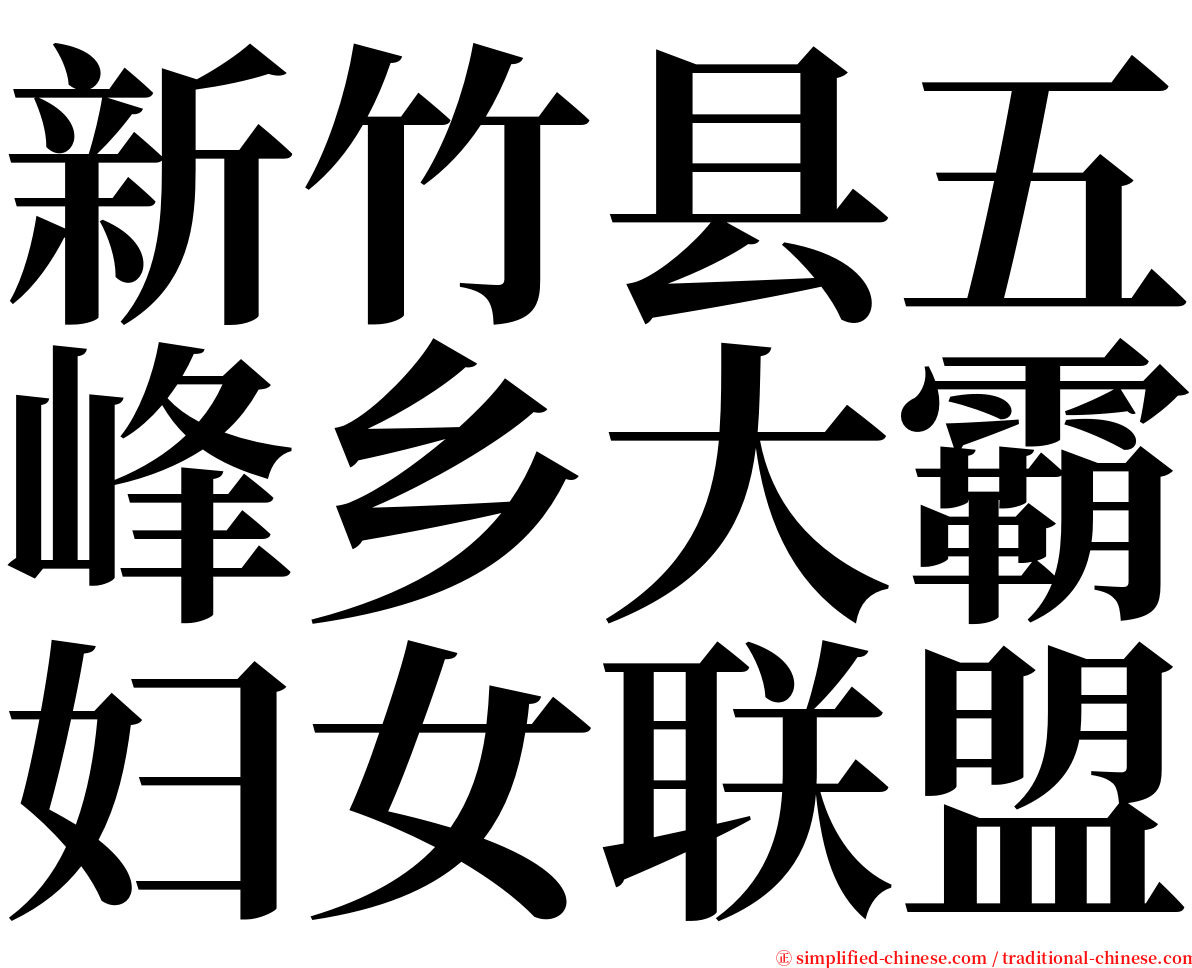 新竹县五峰乡大霸妇女联盟 serif font