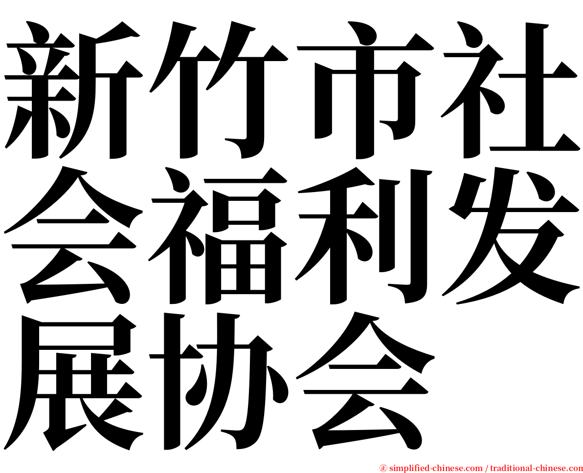 新竹市社会福利发展协会 serif font