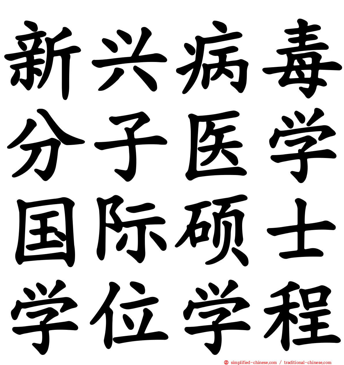 新兴病毒分子医学国际硕士学位学程