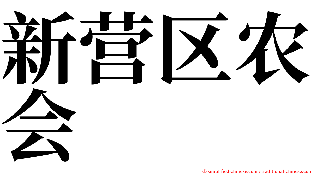 新营区农会 serif font