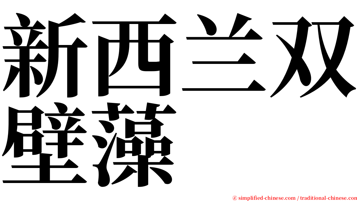 新西兰双壁藻 serif font