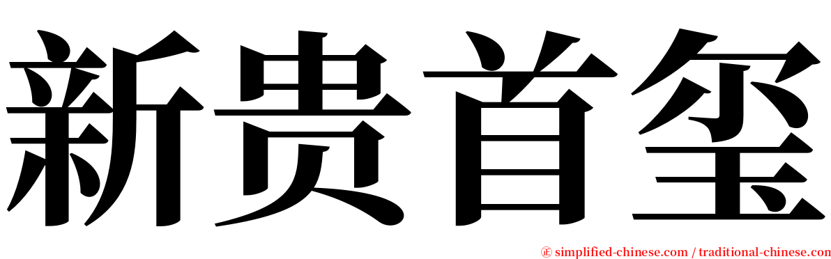 新贵首玺 serif font