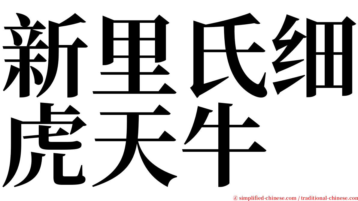 新里氏细虎天牛 serif font