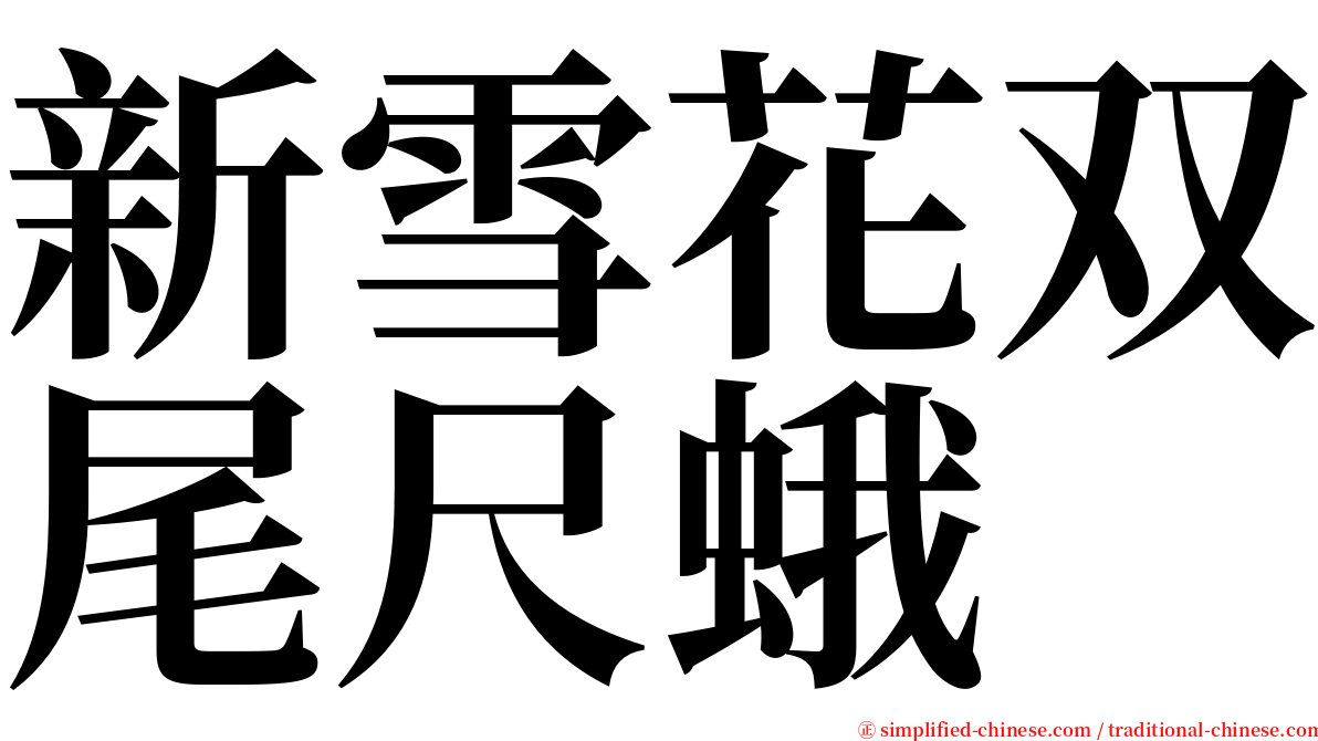 新雪花双尾尺蛾 serif font