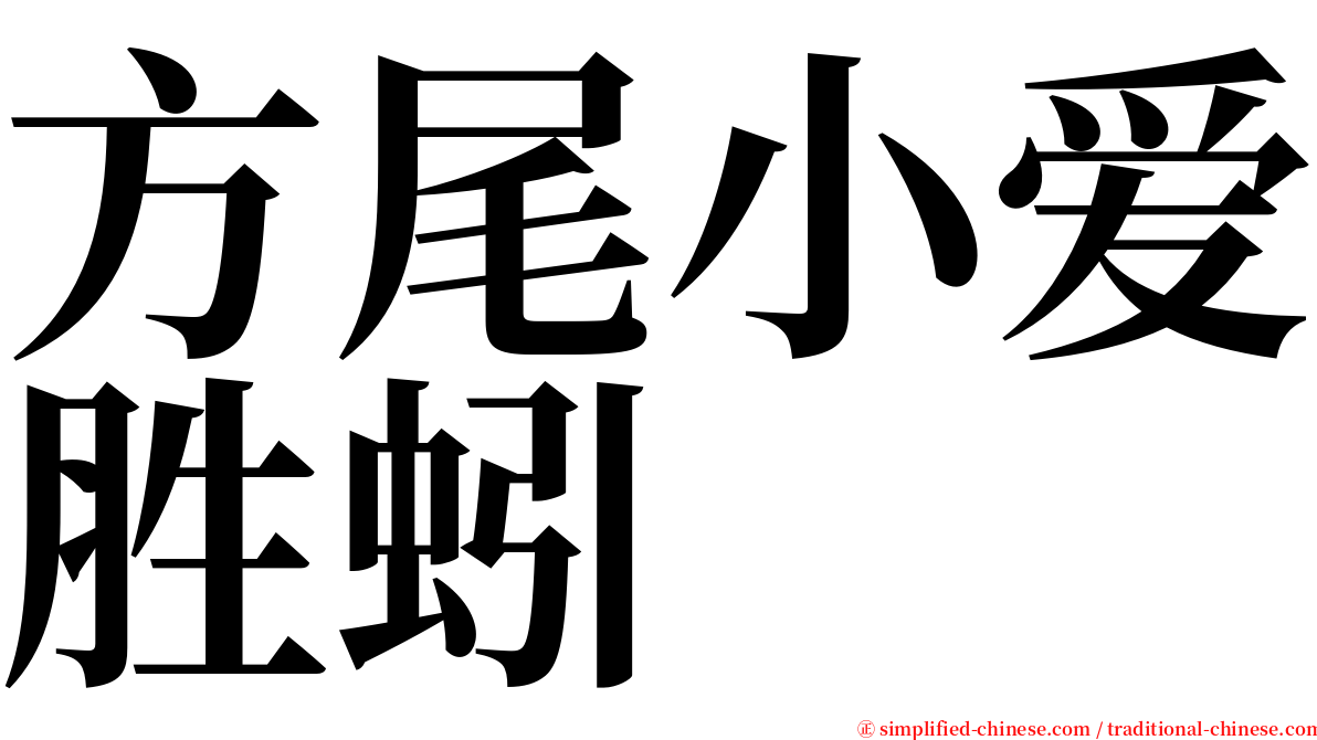 方尾小爱胜蚓 serif font