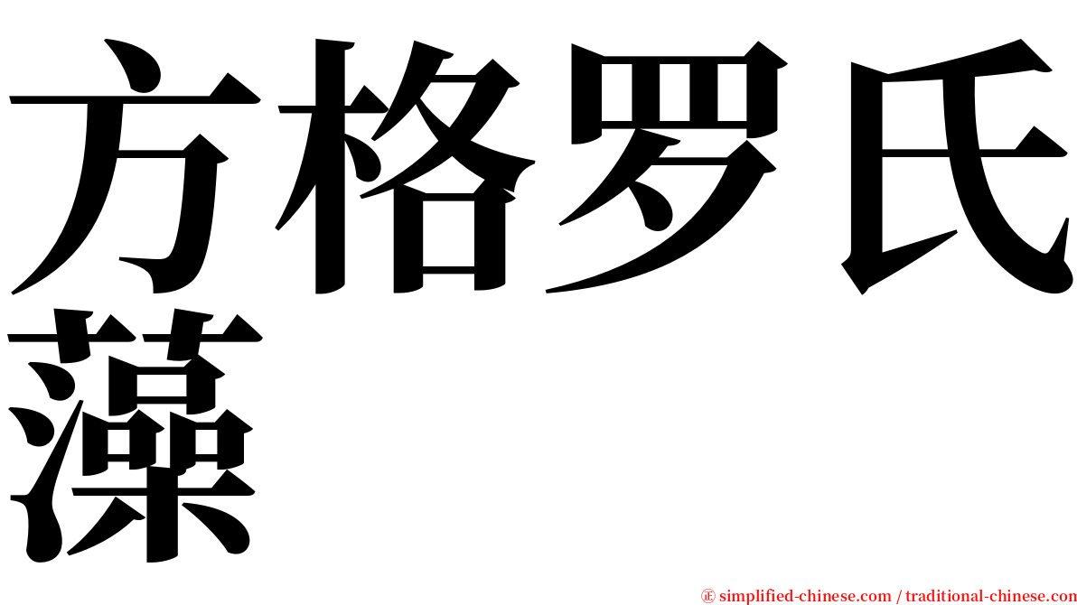 方格罗氏藻 serif font