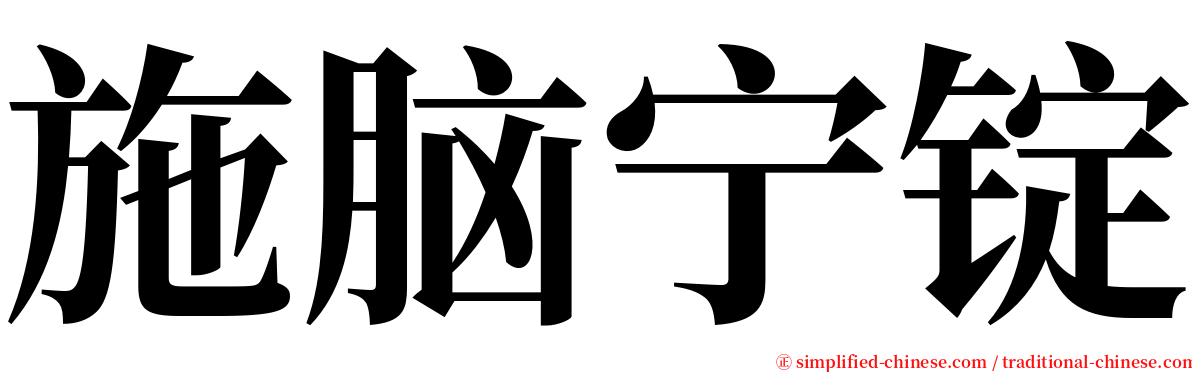 施脑宁锭 serif font