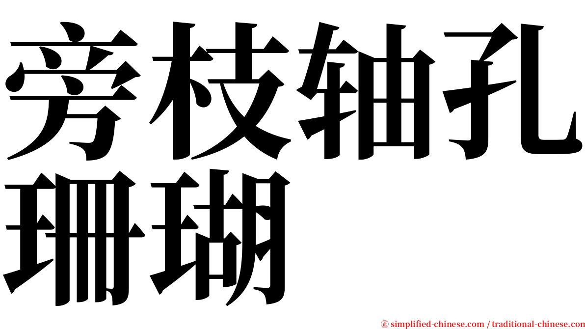 旁枝轴孔珊瑚 serif font