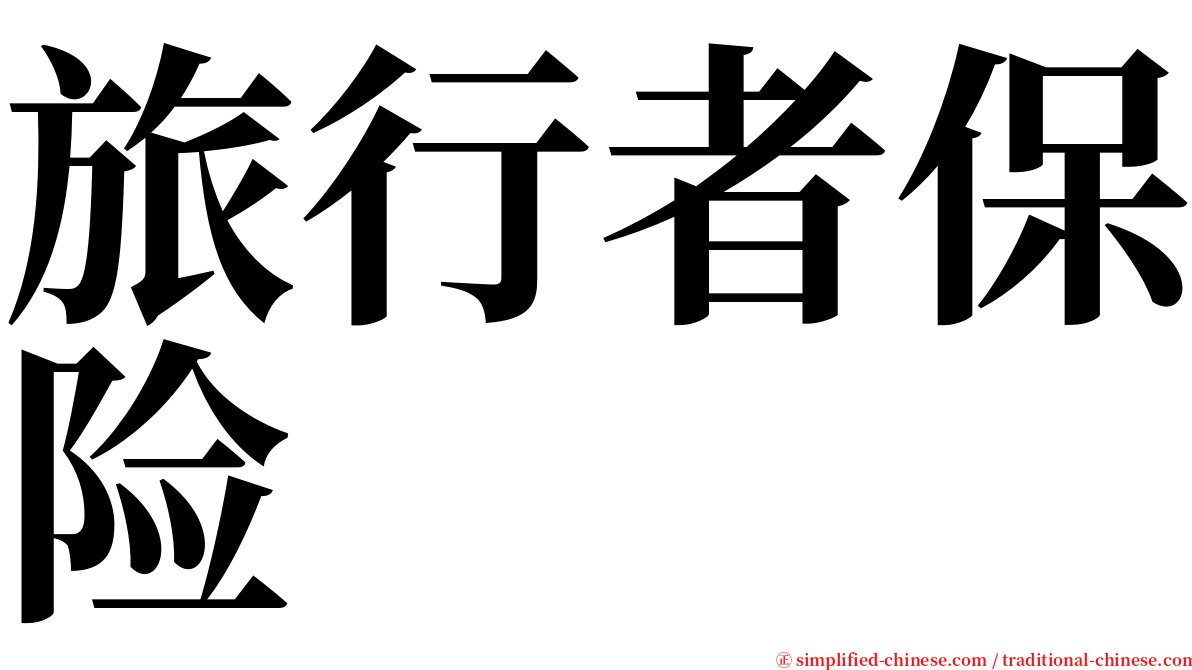 旅行者保险 serif font