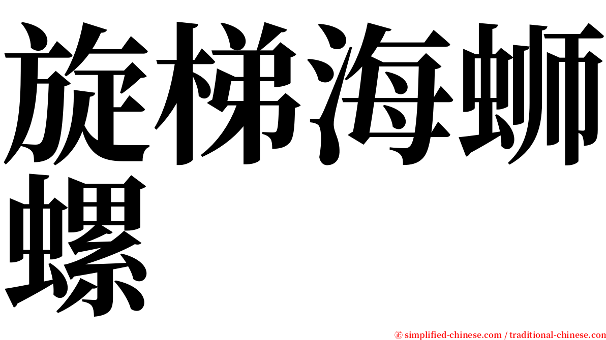 旋梯海蛳螺 serif font