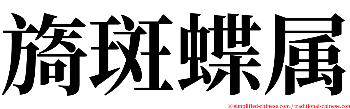 旖斑蝶属 serif font