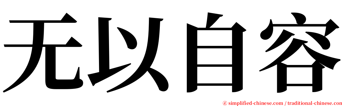 无以自容 serif font