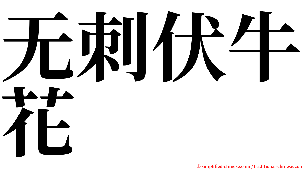 无刺伏牛花 serif font