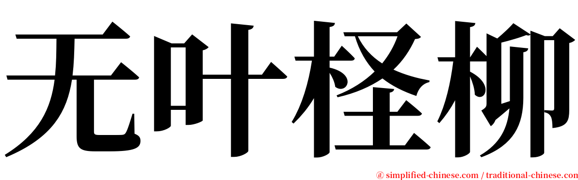 无叶柽柳 serif font