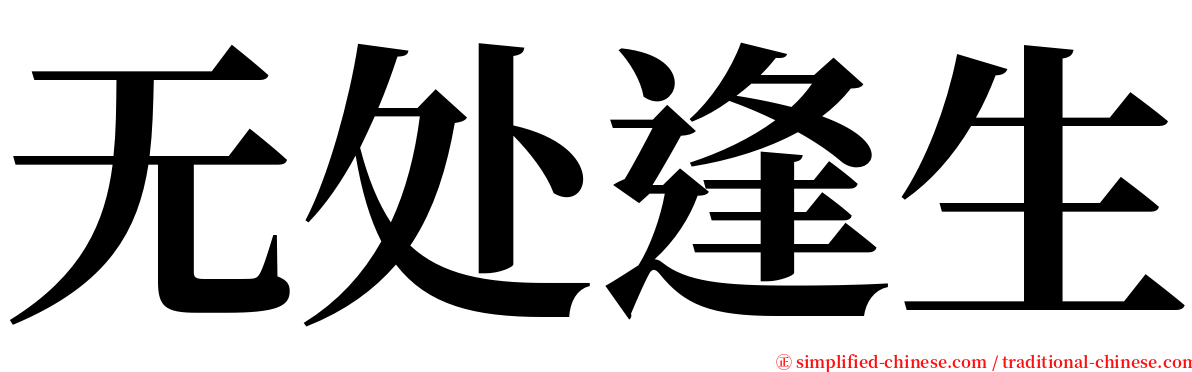 无处逢生 serif font