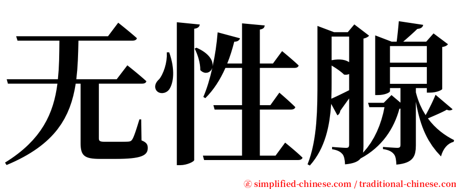 无性腺 serif font