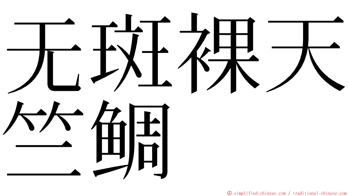 无斑裸天竺鲷 ming font